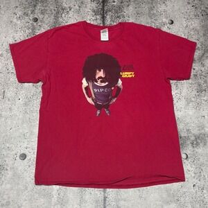 00s/Y2K Frank Zappa Lumpy Gravy Graphic T-Shirt Large Red Gildan Ultra Cotton